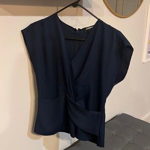 Express Navy Twist Professional Top - size small